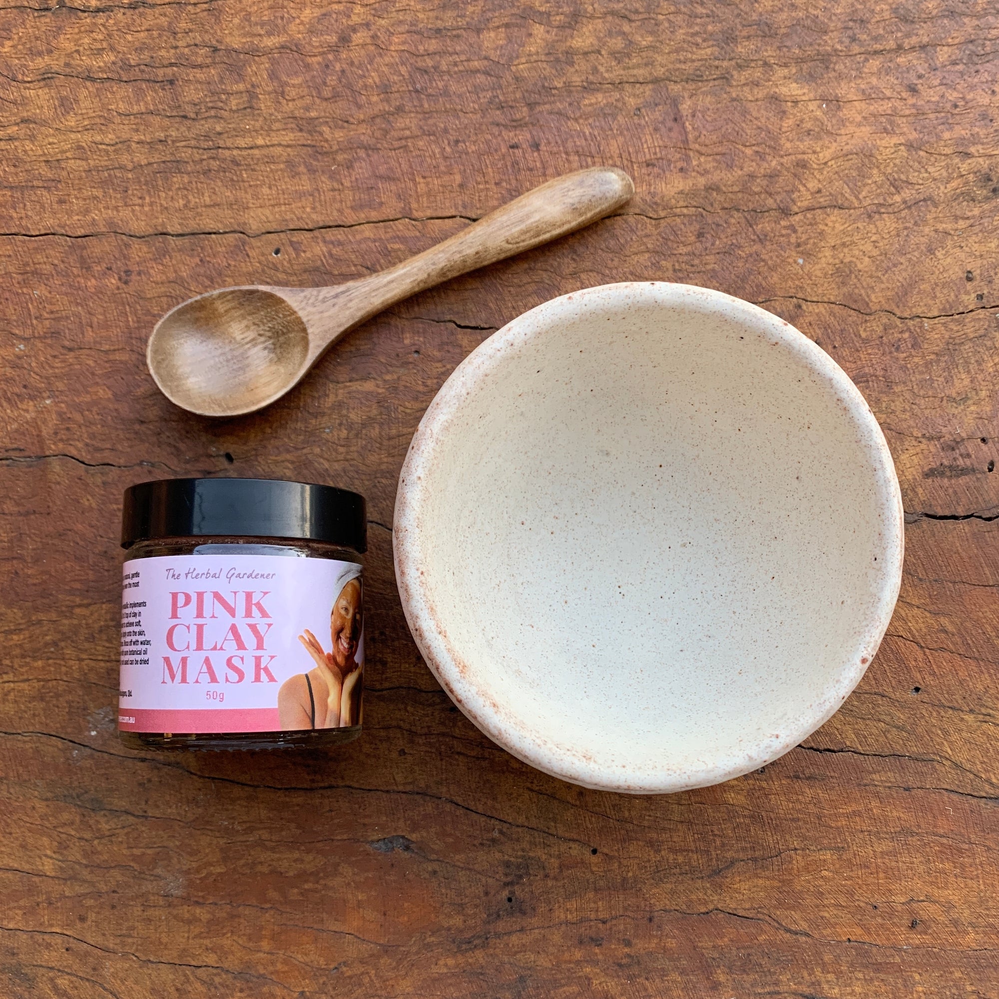 Pink Clay Mask with limited edition pottery bowl