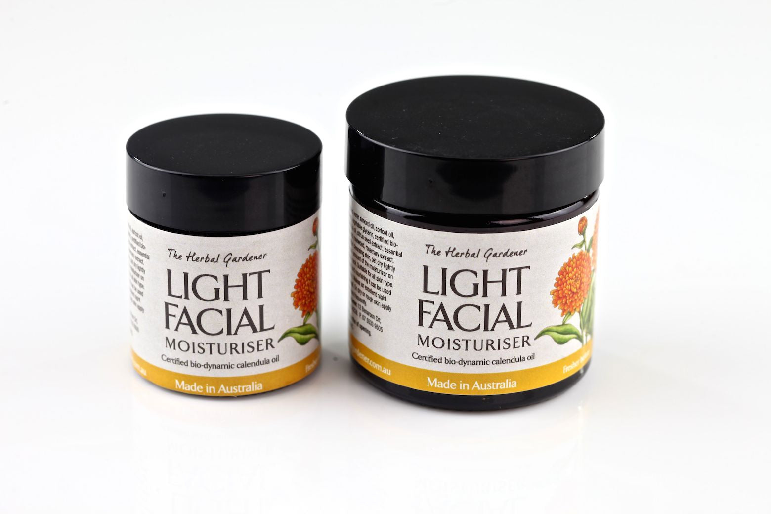 The Herbal Gardener, Light Facial Moisturiser with certified organic calendula oil benefit all skin as day cream, helps reduce signs of ageing & smooth fine lines, Australian made, helps teenager with acne, chemical free, helps repair, suitable for vegans.