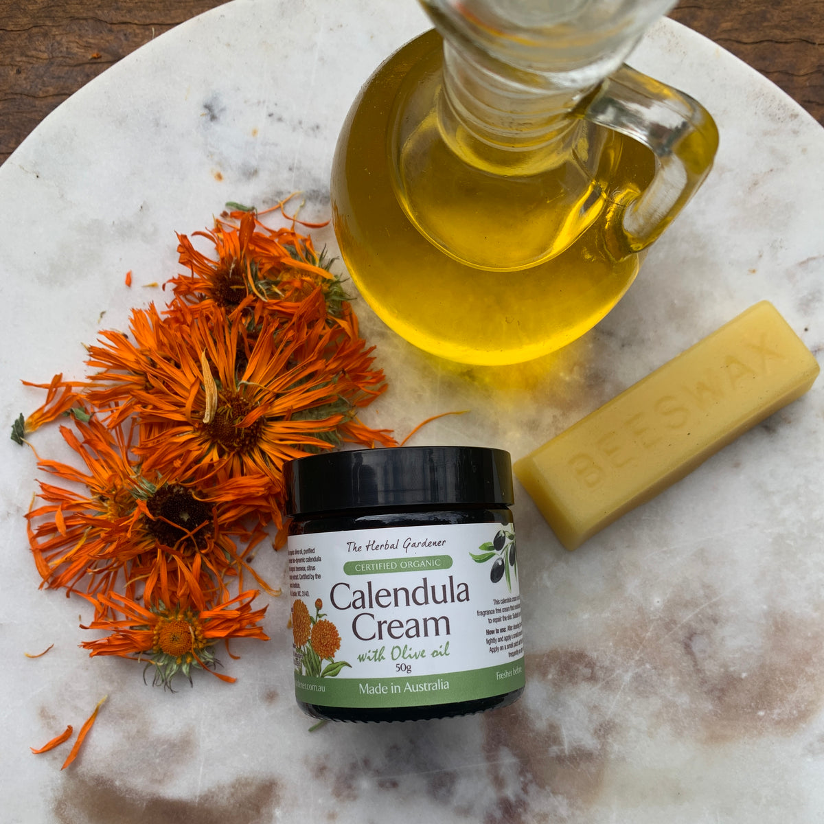 Australian Calendula Cream Certified Organic with demeter biodynamic calendula oil The Herbal Gardener