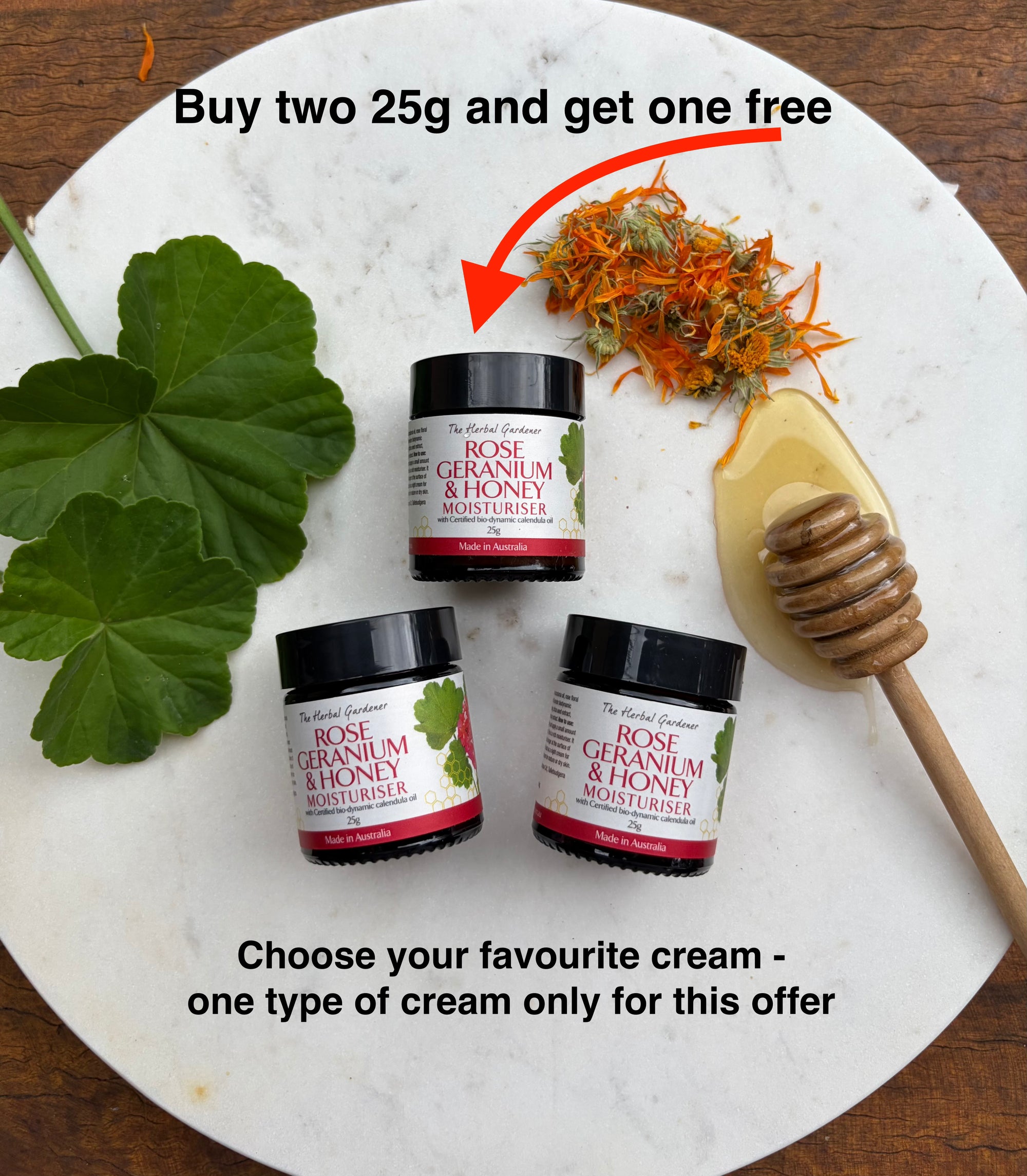 Rose Geranium & Calendula with Honey Facial Moisturiser