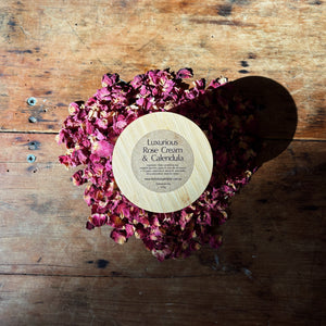Luxurious Rose and Calendula Cream certified demeter biodynamic calendula oil The Herbal Gardener 