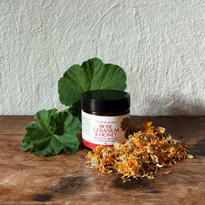 The Herbal Gardener, Rose geranium & honey 50gr rich cream, night cream, nurturing, calendula oil certified organic, Demeter bio-dynamic