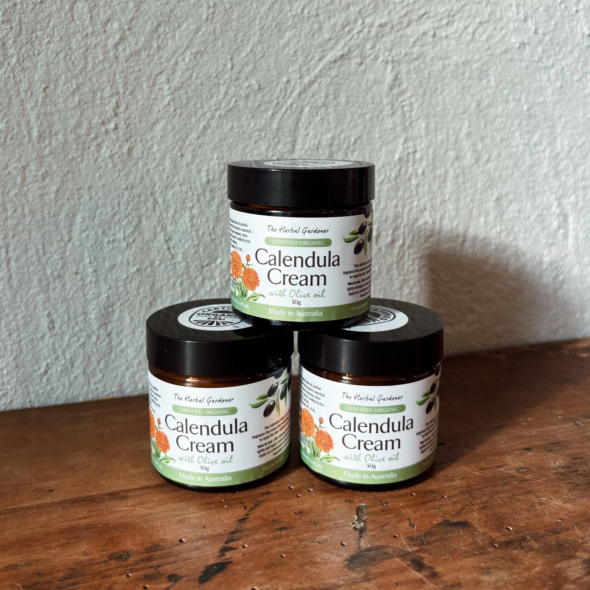 Calendula Cream Certified Organic The Herbal Gardener Three Pack