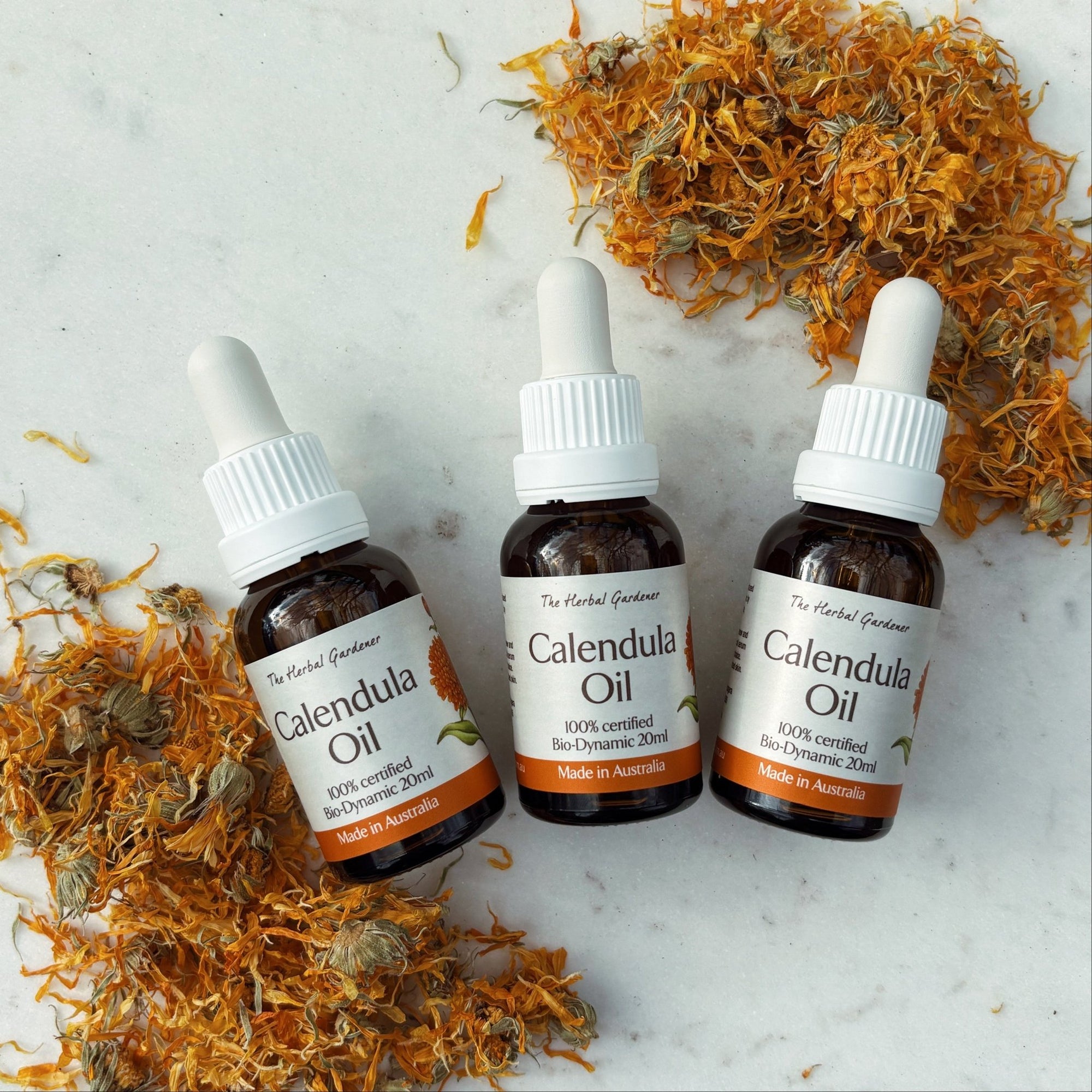 Calendula Oil Certified Australian Demeter BiodynamicThe Herbal Gardener