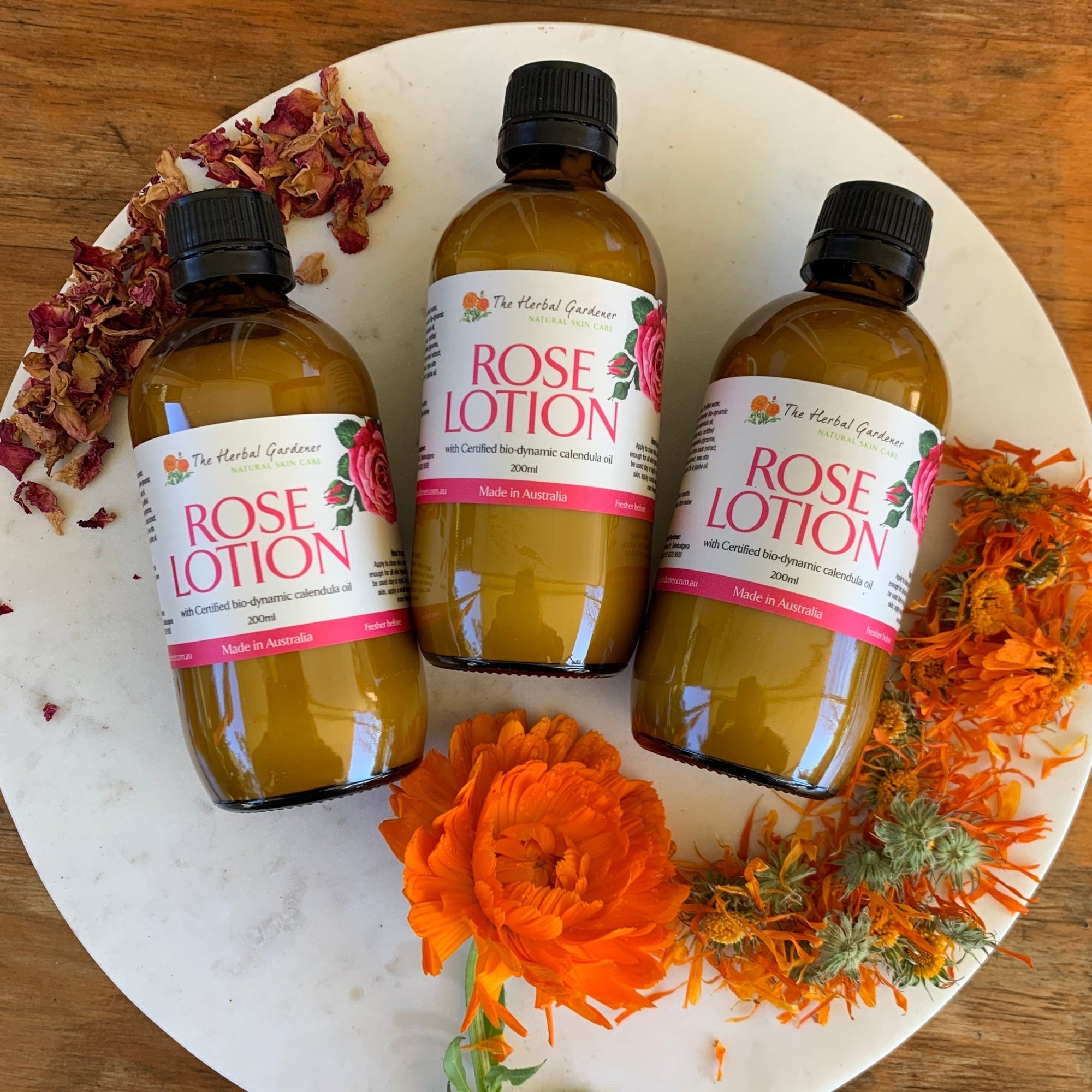 Rose and Calendula LotionThe Herbal Gardener