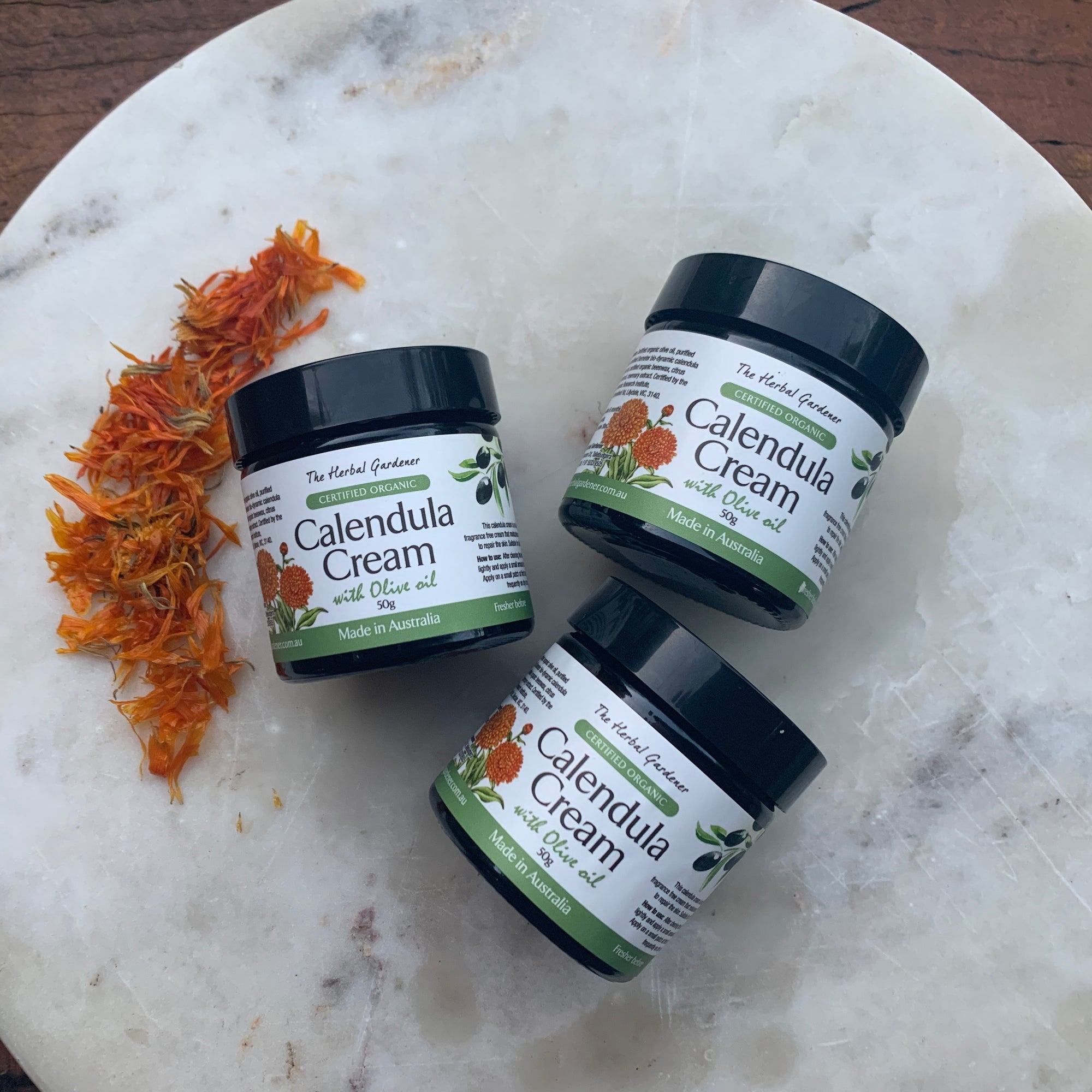 Calendula Cream Certified Organic Demeter Biodynamic Calendula Oil Three Pack The Herbal Gardener