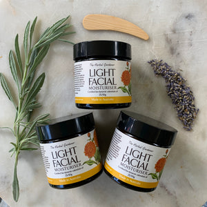 Light Calendula Facial Moisturiser Calendula and apricot 50gr Three Pack The Herbal Gardener
