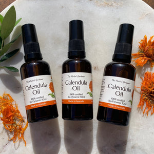 Calendula Oil Certified Australian Demeter BiodynamicThe Herbal Gardener