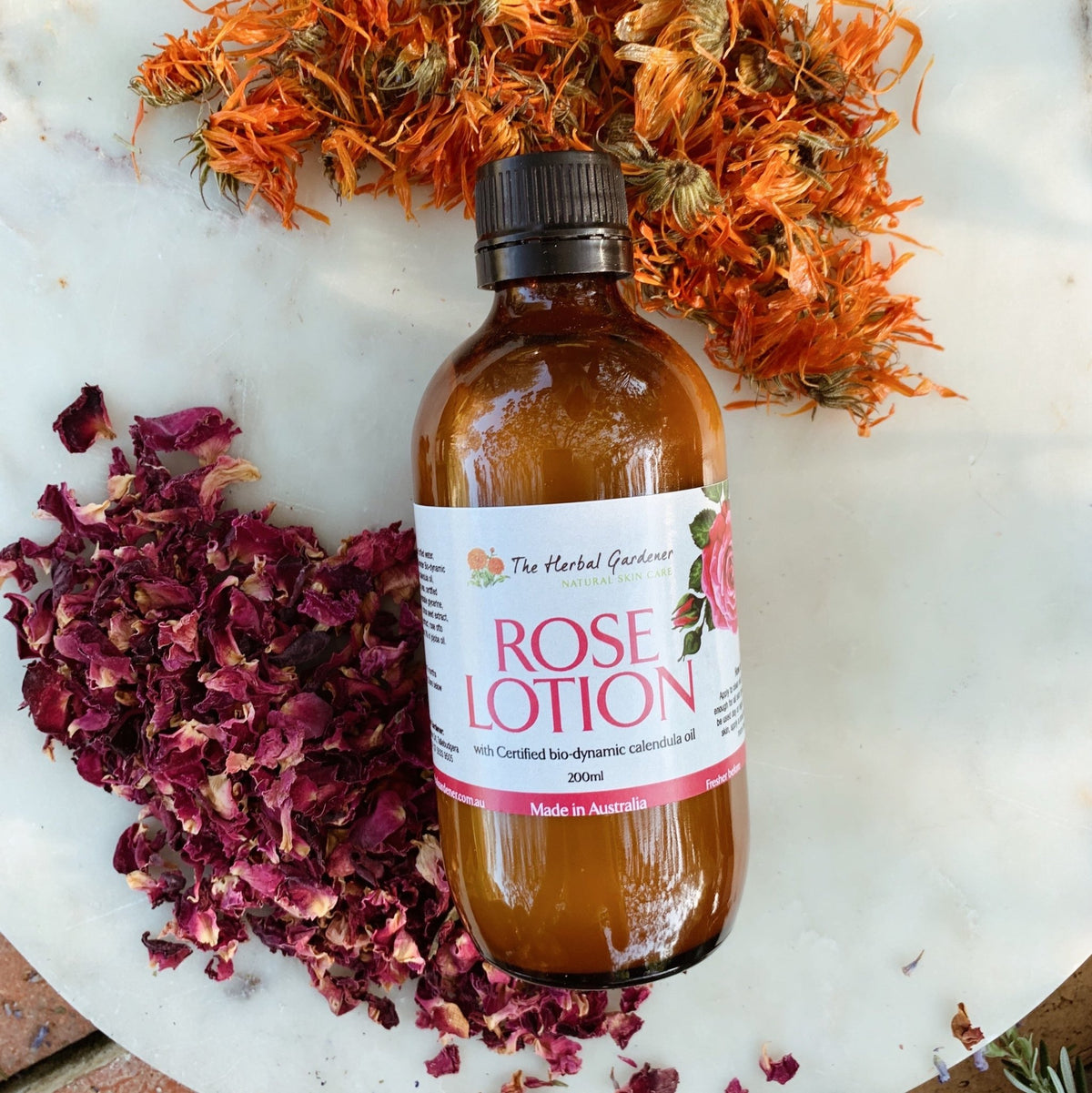 Rose and Calendula LotionThe Herbal Gardener